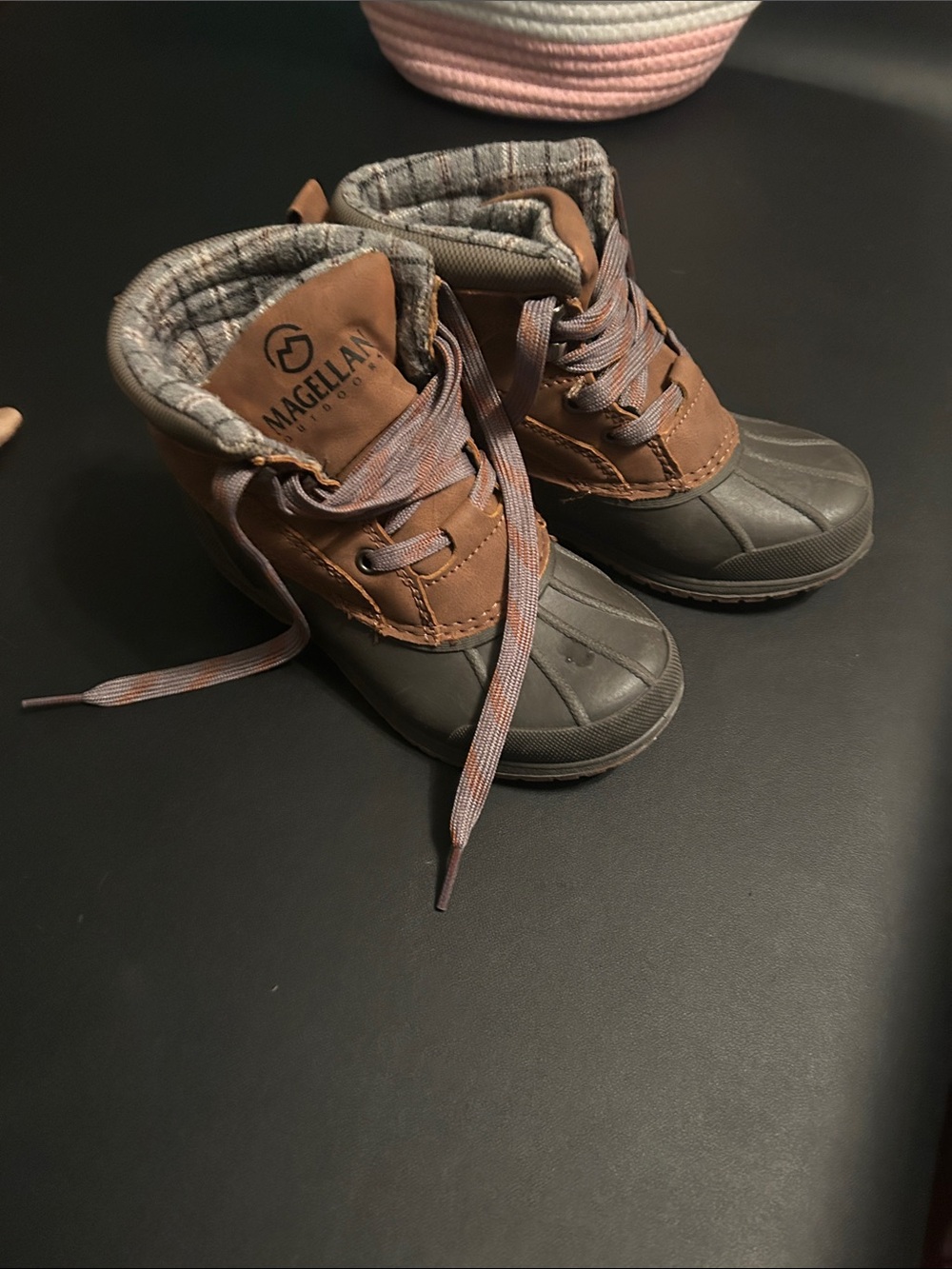 Magellan Outdoors Brown and Gray Kids Waterproof Duck Boots